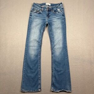 BKE Stella Slim Fit Low Rise Bootcut Jeans Distressed Blue 27x30